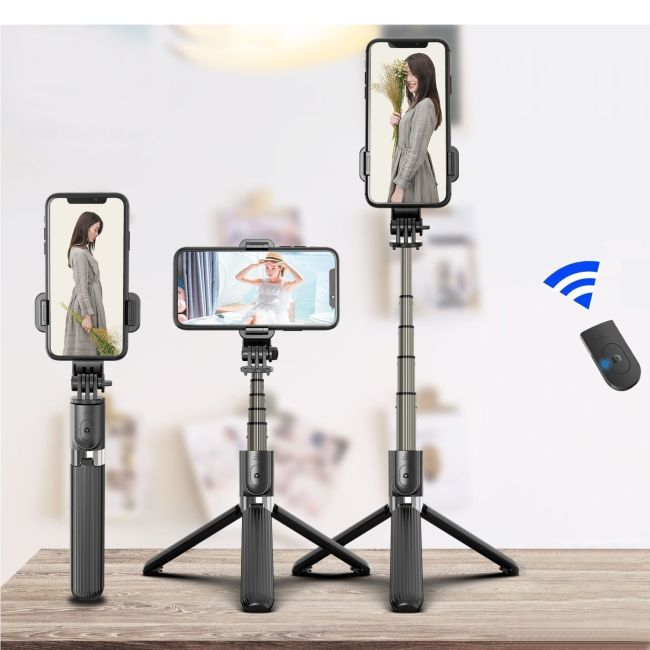 Set 3in1, Selfie Stick cu Lampa LED si Trepied, conectare Bluetooth, alimentare USB [7]