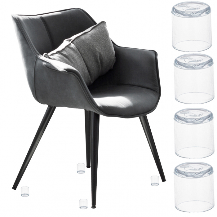 Set 4 buc. protectii anti-zgarieturi picioare scaun, diametru 19mm, culoare transparent [3]