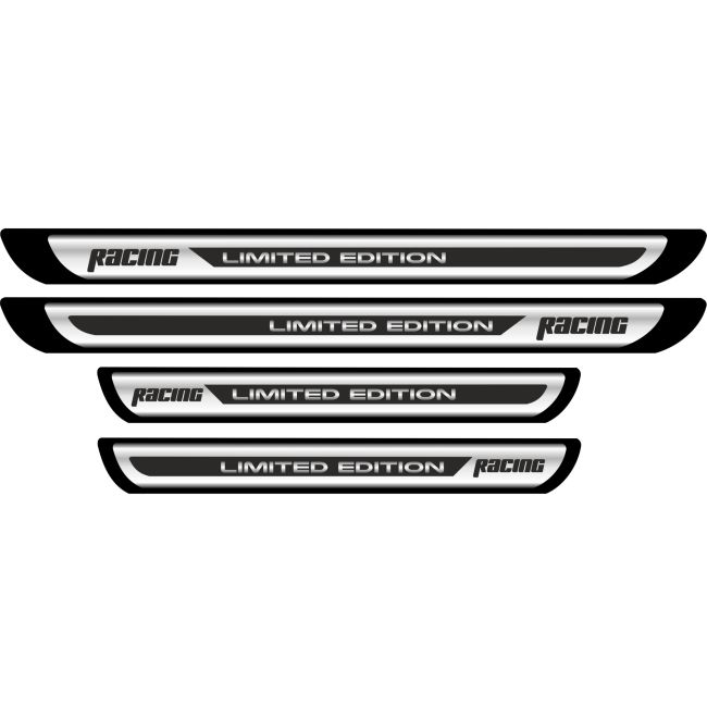 Set 4 bucati Protectii Praguri din autocolant Crom - Racing Limited Edition [2]