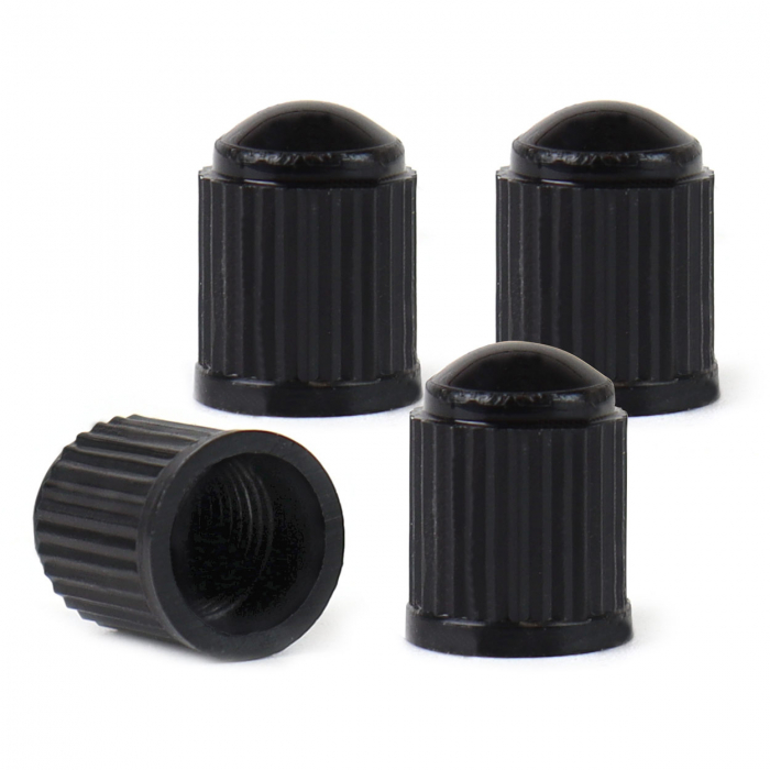 Set 4 capacele auto din plastic pentru ventil, culoare Neagra [3]