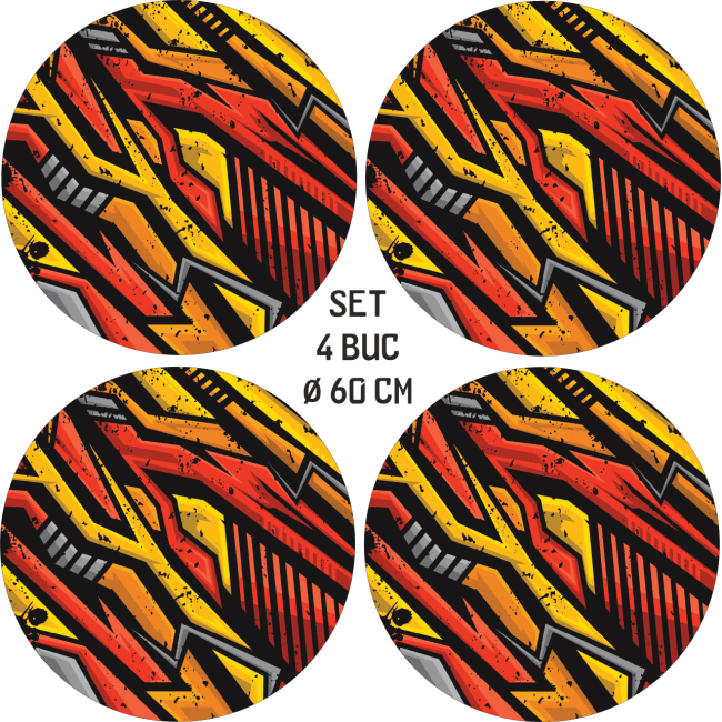 Set 4 Folii Imprimate Outdoor cu EcoSolvent, autoadezive, pentru decorarea jantelor auto, dimetru 60 cm, model FJT-13 [3]