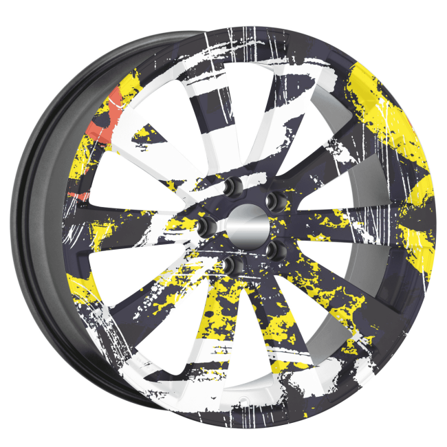 Set 4 Folii Imprimate Outdoor cu EcoSolvent, autoadezive, pentru decorarea jantelor auto, dimetru 60 cm, model FJT-16 [4]