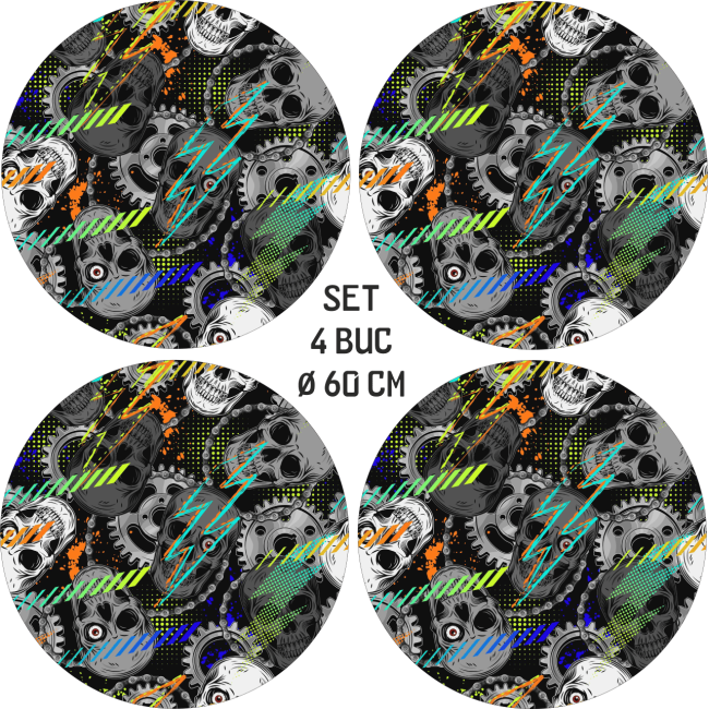 Set 4 Folii Imprimate Outdoor cu EcoSolvent, autoadezive, pentru decorarea jantelor auto, dimetru 60 cm, model FJT-20 [3]