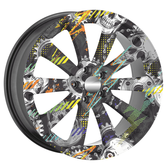 Set 4 Folii Imprimate Outdoor cu EcoSolvent, autoadezive, pentru decorarea jantelor auto, dimetru 60 cm, model FJT-20 [4]