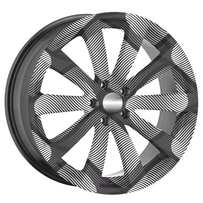 Set 4 Folii Imprimate Outdoor cu EcoSolvent, autoadezive, pentru decorarea jantelor auto, dimetru 60 cm, model FJT-22 [5]