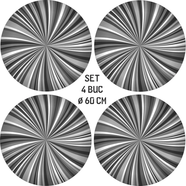 Set 4 Folii Imprimate Outdoor cu EcoSolvent, autoadezive, pentru decorarea jantelor auto, dimetru 60 cm, model FJT-38 [4]