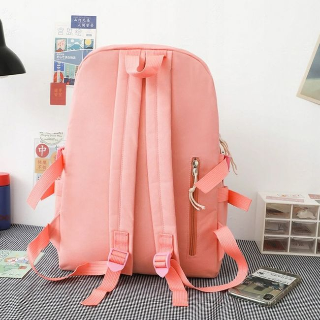 Set 4-in-1 pentru Scolari sau Prescolari - (rucsac, geanta de umar, plic elegant, penar), culoare ROZ cu IEPURAS, Cod AVX-WT-BUNN-PINK [4]