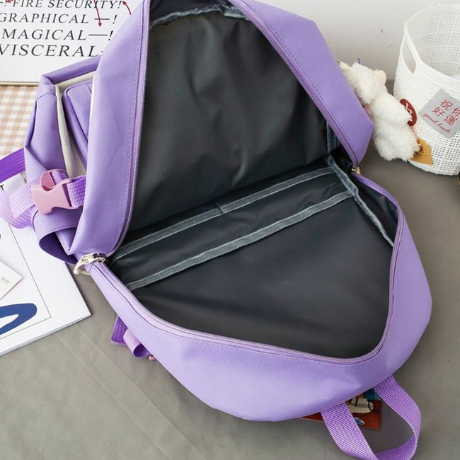 Set 4-in-1 pentru Scolari sau Prescolari - (rucsac, geanta de umar, plic elegant, penar), culoare VIOLET cu IEPURAS, Cod AVX-WT-BUNN-VIOLET [2]