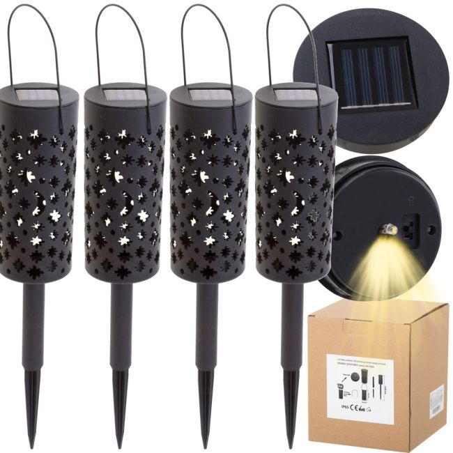 Set 4 lampi solare de gradina cu picior si agatatoare tip "Felinar" cu LED [4]