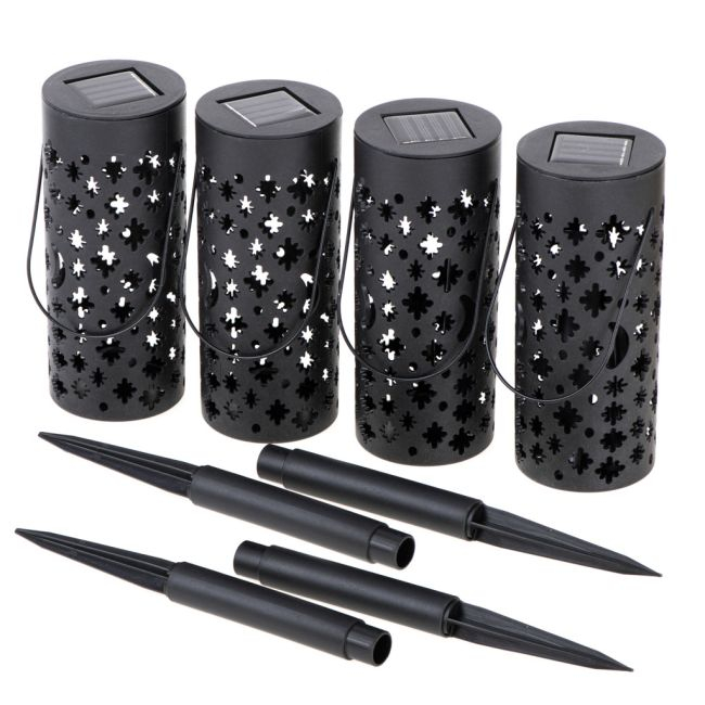 Set 4 lampi solare de gradina cu picior si agatatoare tip "Felinar" cu LED [3]