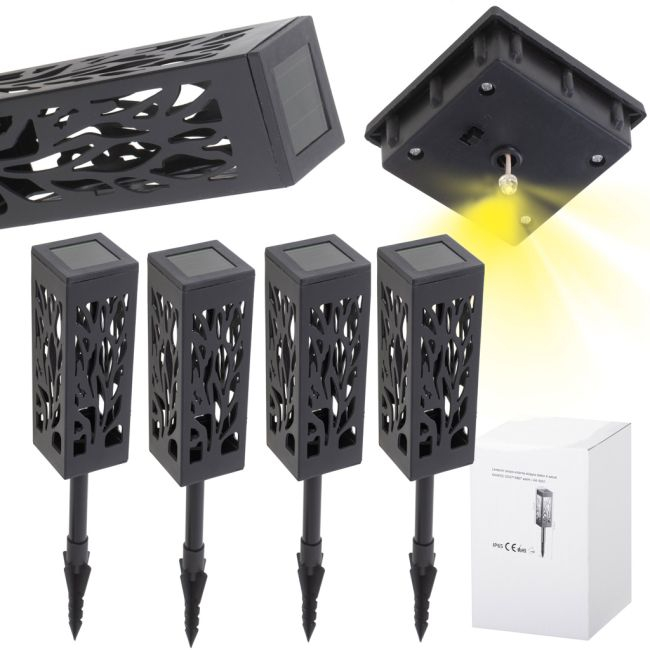 Set 4 lampi solare de gradina cu picior tip "Lampion" cu LED [2]