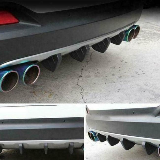 Set 4 ornamente Tuning tip "SPLITTER" pentru bara spate, culoare Neagra [2]