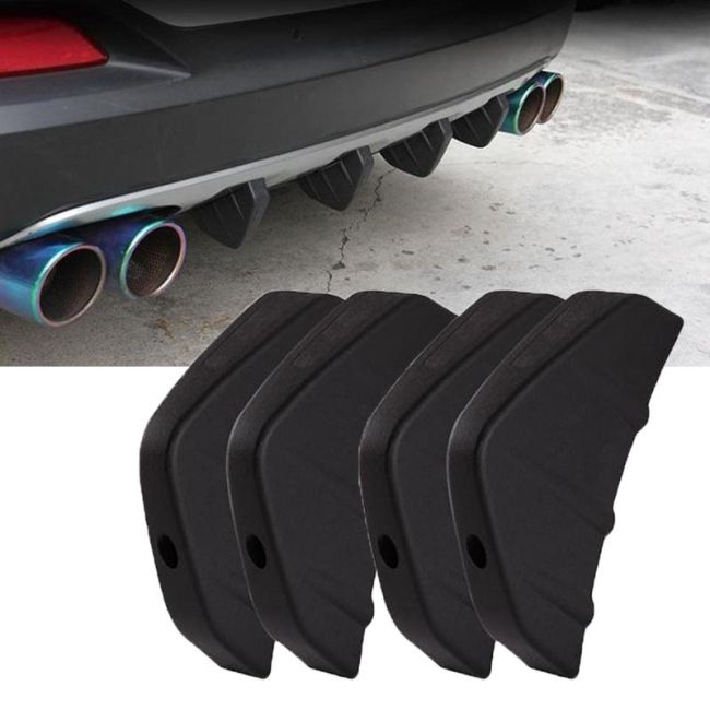 Set 4 ornamente Tuning tip "SPLITTER" pentru bara spate, culoare Neagra [1]