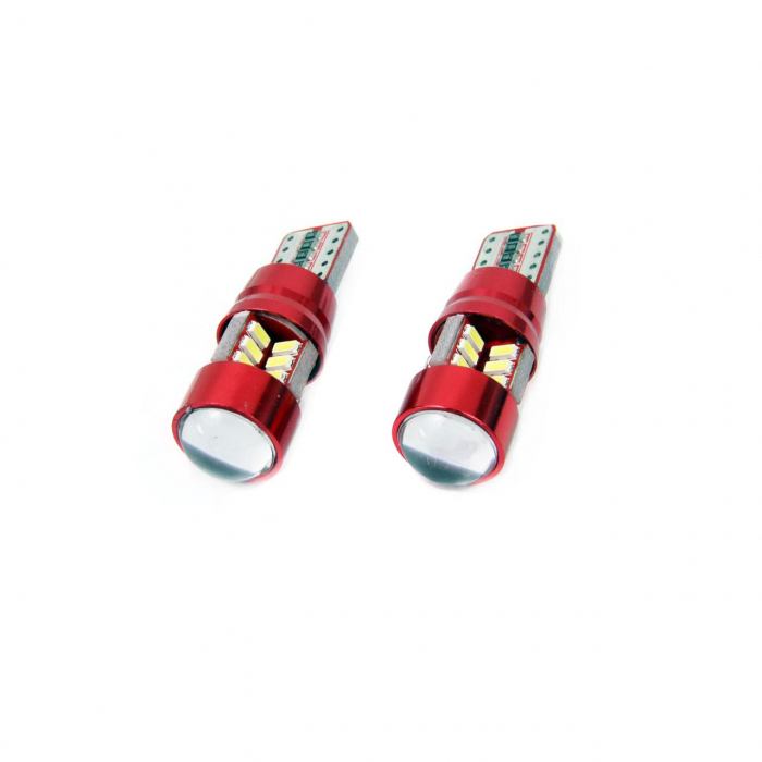 Set becuri auto cu LED CANBUS compatibil T10e W5W 27 SMD Alb 12V/24V, destinat competitiilor auto sau off-road [2]