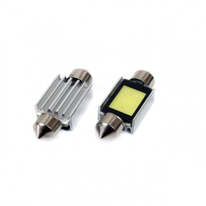 Set becuri auto cu LED CANBUS sofit compatibil C5W 2xCOB 36mm Alb 12V, destinat competitiilor auto sau off-road [2]