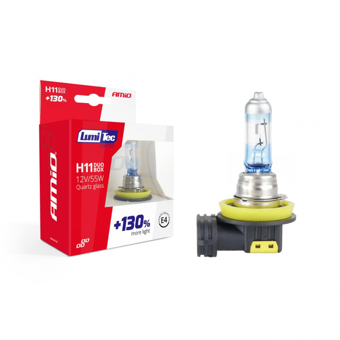 Set becuri cu halogen H11 12V 55W LumiTec LIMITED + 130% DUO BOX [3]