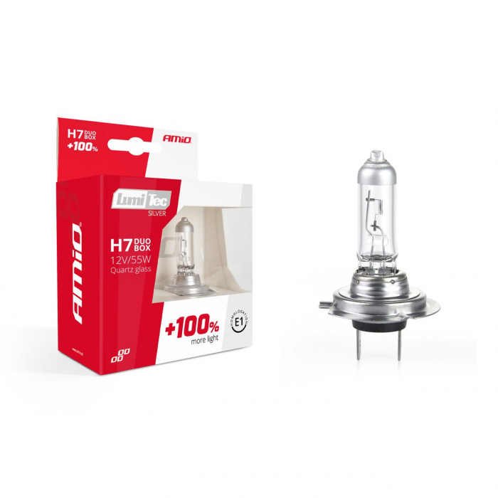 Set becuri cu halogen H7 12V 55W LumiTec SILVER + 100% DUO BOX [1]