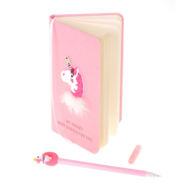 Set Cadou pentru Copii, Caiet cu Unicorn finisat cu piele ecologica + Pix cu Unicorn [4]