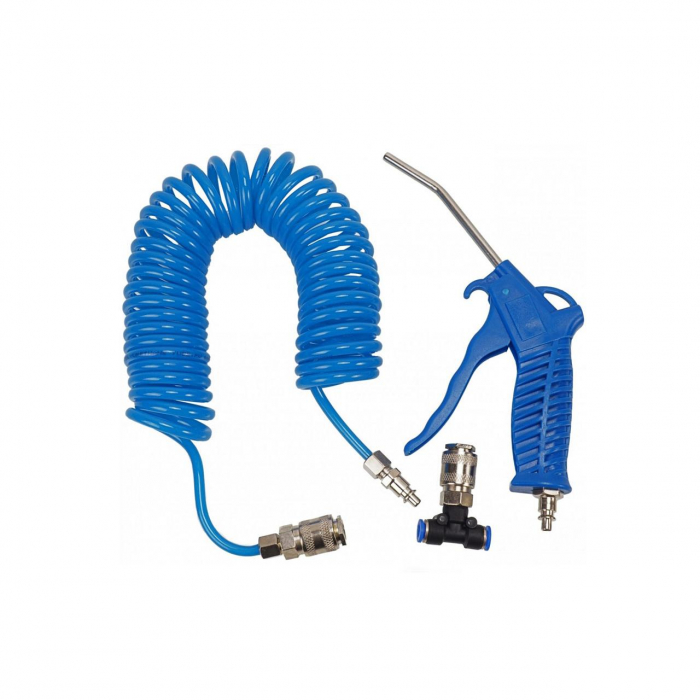 Set de suflat cu pistol, furtun spiralat, cuplaje, 10ATM [3]