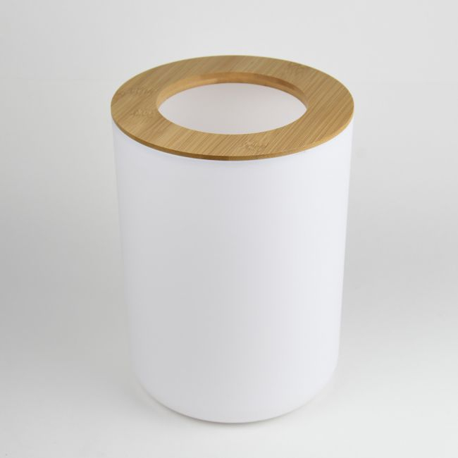 Set Elegant pentru baie format din 6 piese, ABS + lemn, culoare alb/maro [10]