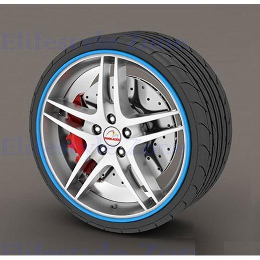 Set protectie jante, calitate Premium, 4 inele din plastic, culoare ALBASTRU [3]