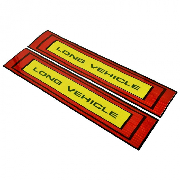 Set sticker reflectorizant pentru camion " LONG VEHICLE " 50 x 10cm [2]