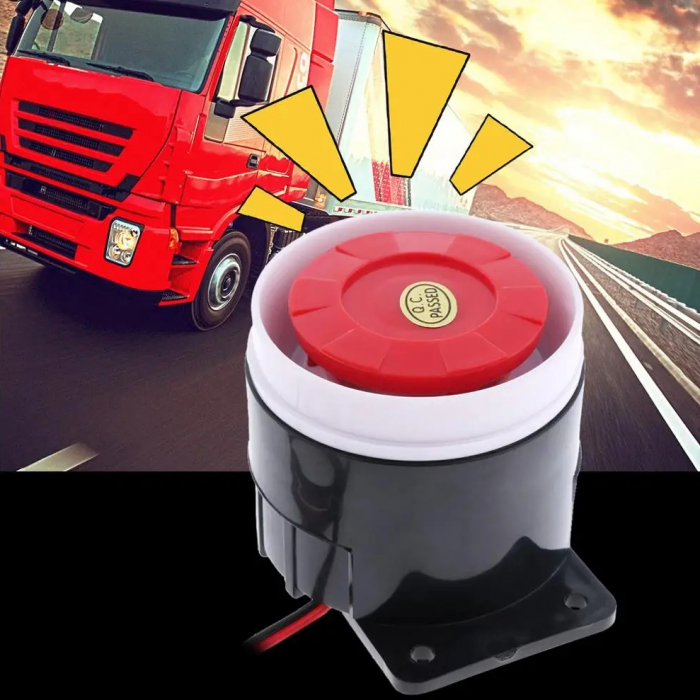 Sirena mers inapoi pentru autoturisme sau camioane, tensiune 12V-24V,  nivel zgomot 105db (sirena marsarier) [1]