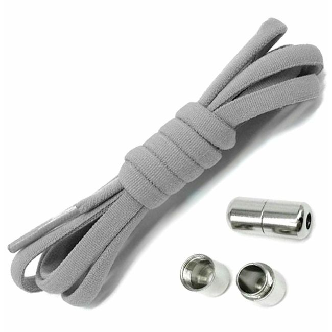Sireturi elastice SMART pentru incaltaminte cu clema metalica, culoare gri [2]