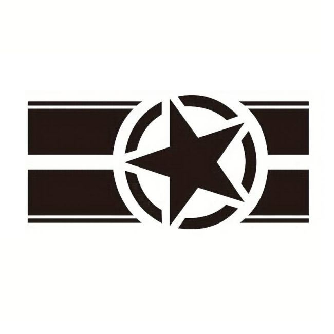 Sticker autoadeziv pentru vehicule Off Road, model "Army Star", dimensiune 90 x 43 cm, culoare Neagra [2]