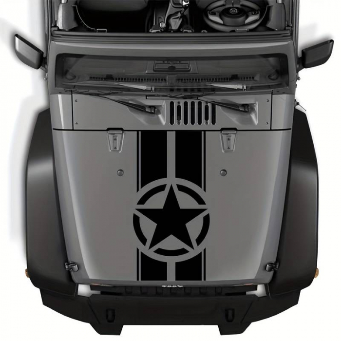 Sticker autoadeziv pentru vehicule Off Road, model "Army Star", dimensiune 90 x 43 cm, culoare Neagra [1]