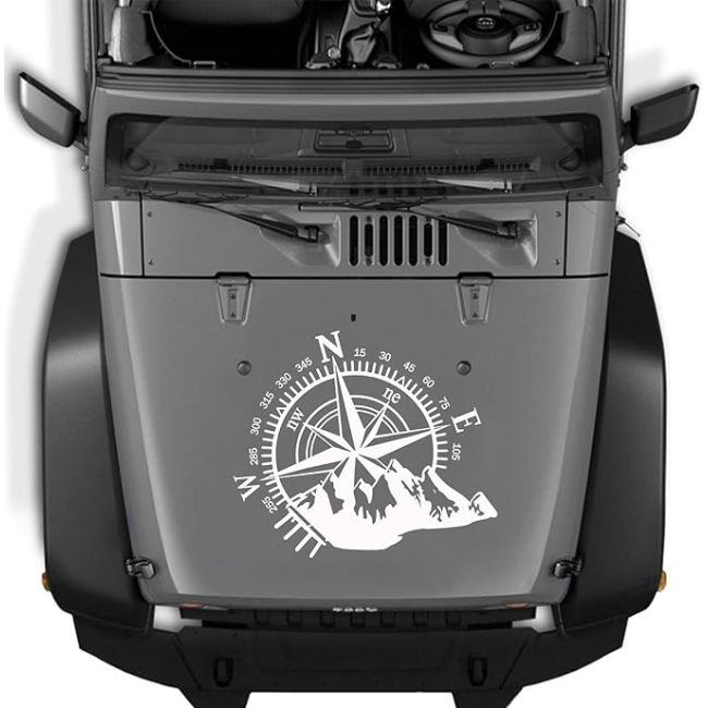 Sticker autoadeziv pentru vehicule Off Road, model "Kompass", dimensiune 44 x 55 cm, culoare Alba [3]