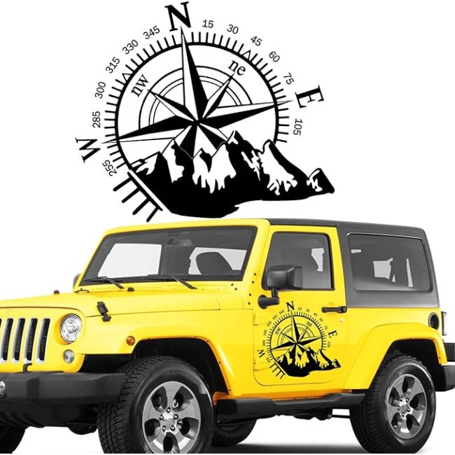 Sticker autoadeziv pentru vehicule Off Road, model "Kompass", dimensiune 44 x 55 cm, culoare Neagra [4]
