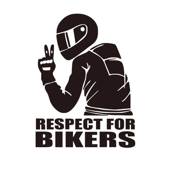 Sticker autoadeziv pentru vehicule Off Road, model "Respect For Bikers", dimensiune 17 x 12 cm, culoare Neagra [2]