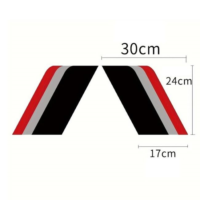 Sticker autoadeziv Tuning, model "Racing Flag", dimensiune 30 x 24 x 17 cm, culoare Negru/Argintiu/Rosu [2]