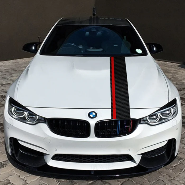 Sticker autoadeziv Tuning, model "Rally Stripe Carbon 3D", dimensiune 140 x 17 cm, culoare Negru/Rosu [4]
