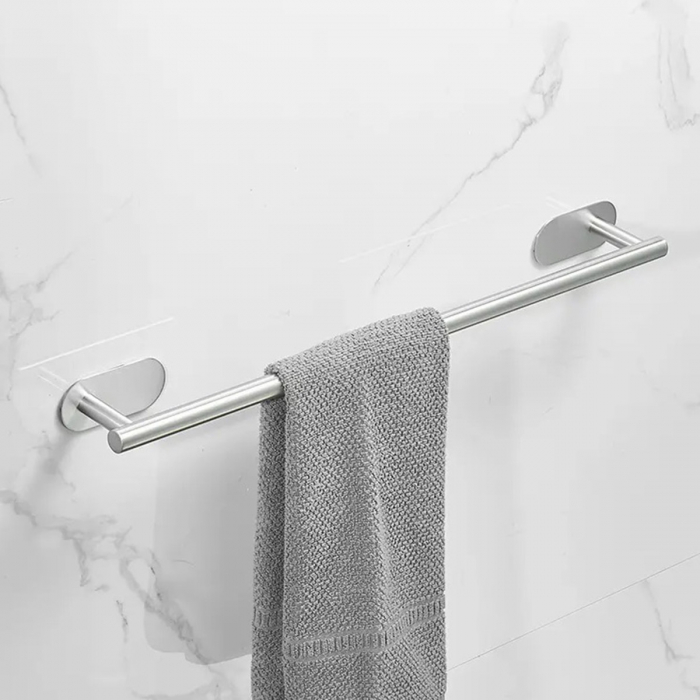 Suport confortabil din oțel pentru prosop, lungime 40 cm, culoare Argintiu [1]