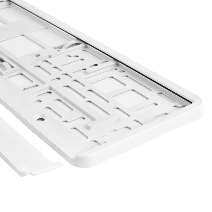 Suport numar inmatriculare din plastic, calitate Premium, culoare ALBA [3]