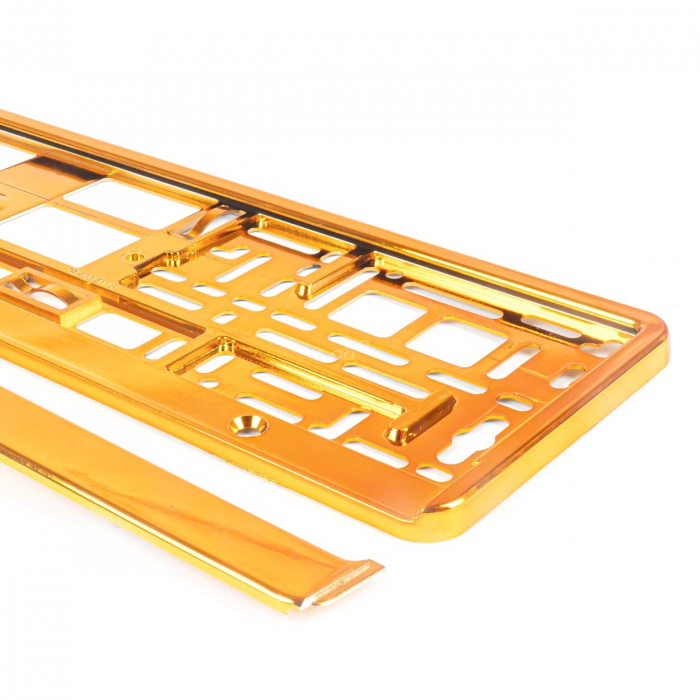 Suport numar inmatriculare din plastic, calitate Premium, culoare ORANGE [1]