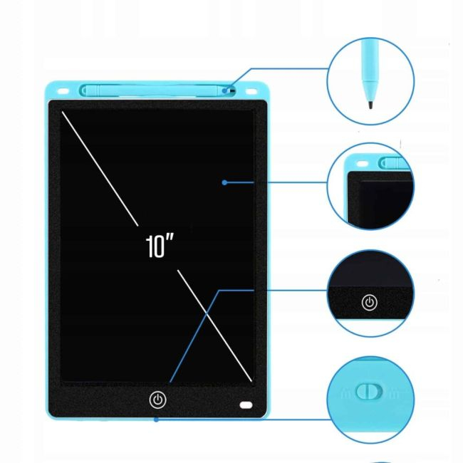 Tableta grafica de 10" pentru copii, culoare Albastra, AVX-WT-RYMT-8.502-BLUE [2]