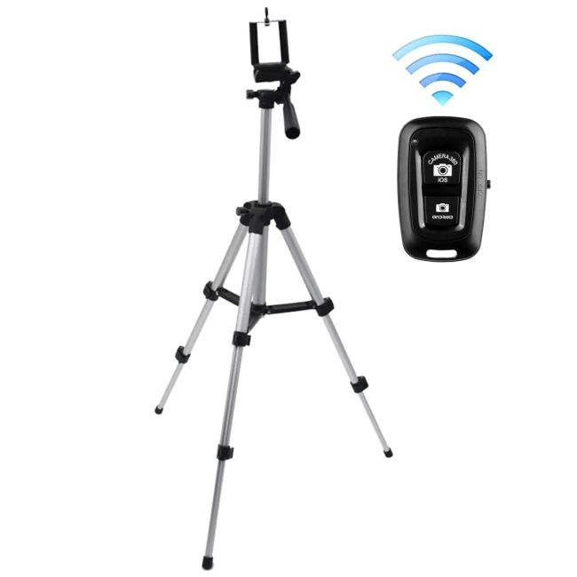 Trepied fotografic din aluminiu, compact, cu suport mobil 3D + Telecomanda Bluetooth [7]