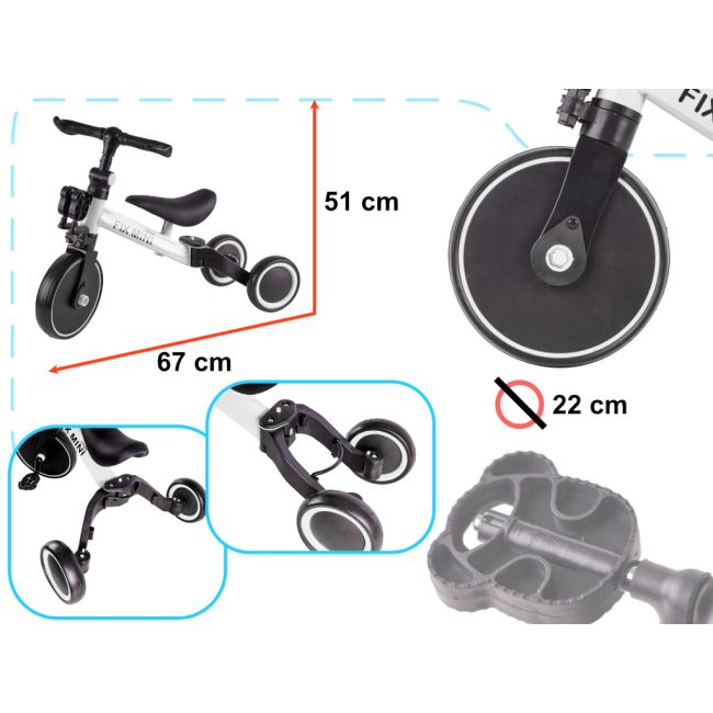 Tricicleta TRIKE FIX MINI, 3in1 adaptabila, culoare Alba [4]