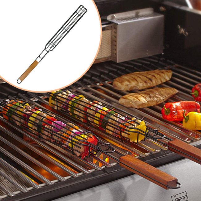Ustensila de tip "cos" cu maner pentru preparat legume la gratar [6]