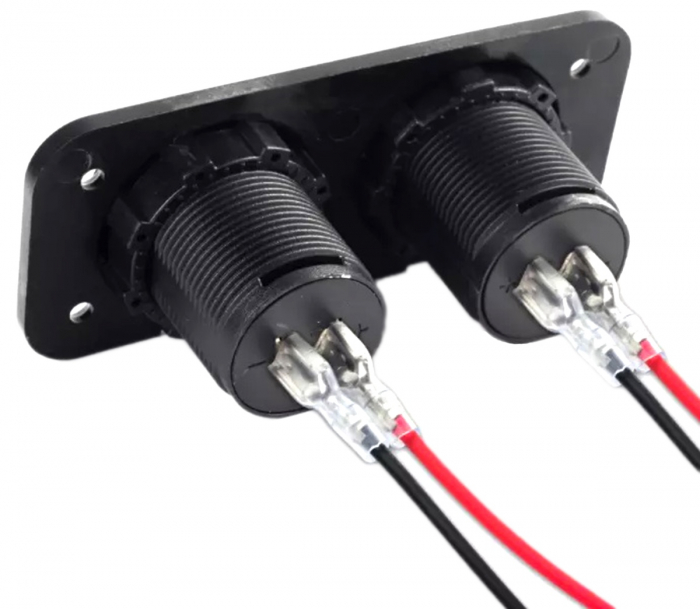 Panou electric suplimentar impermeabil pentru vehicule Off Road, ATV, SSV, tensiune 12-24V, 2 x USB si Voltmetru [3]