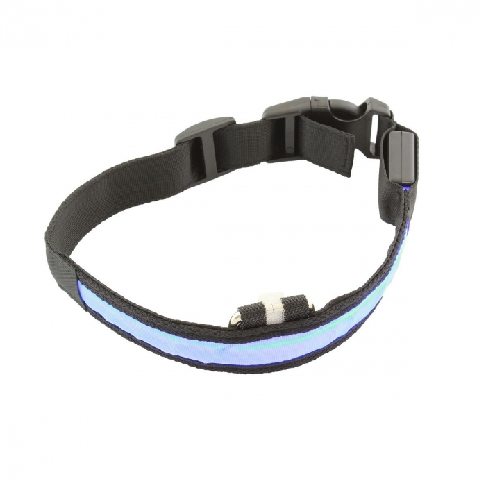 Zgarda iluminata cu LED pentru caine sau pisica, culoare Albastra, AVX-AG232A [3]