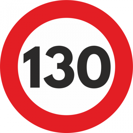 Stickere Autoadezive - Autocolant Sticker "Limita Viteza" Reflectorizant - 130km/h