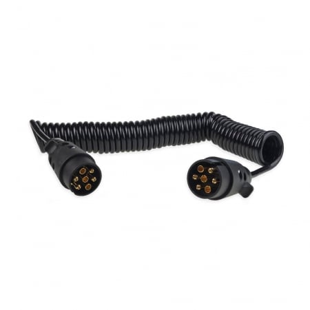 Fise si Prize - Cablu electric pentru remorca spiralat cu prize 7PIN 12V 6m