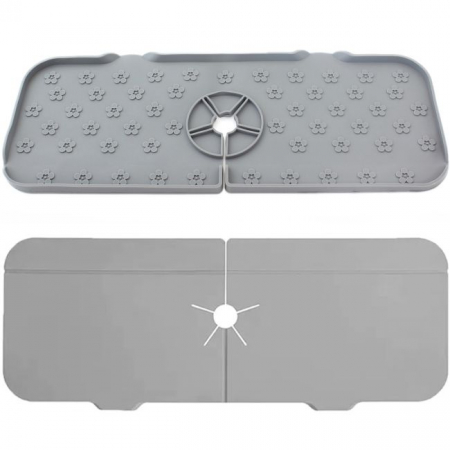 Covoras din silicon anti-picurator pentru lavoare, dimensiune 36,5 x 14 cm, culoare Gri [1]