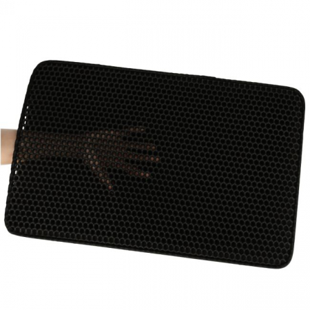 Covoras impermeabil pentru litiera pisici, dimensiune 40 x 60 cm, dublu strat, culoare Neagra [3]