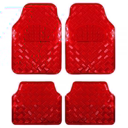 Covorase Auto - Covorase Auto Universale, model Diamond, culoare Crom Rosu