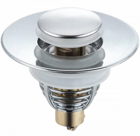 Dop scurgere chiuveta, universal, deschidere cu click, material oțel, diametru exterior 62 mm, culoare Argintiu [1]